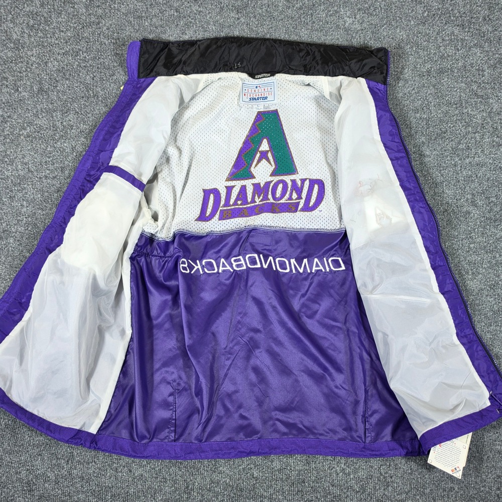 NWT Vintage 90s Starter Arizona Diamondbacks MLB Windbreaker Jacket Purple Men L